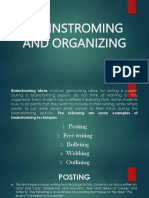 Brainstroming and Organizing