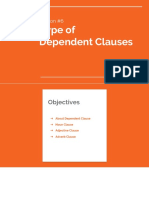 Lesson #6 Type of Dependent Clauses