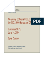 Measuring Software Product Quality: The ISO 25000 Series and CMMI European SEPG June 14, 2004 Dave Zubrow