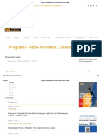 Programul Radio România Cultural - Radio România Cultural