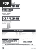 Craftsman Lawn Mower 37705 Owners Manual