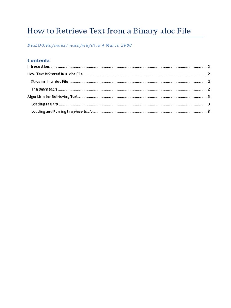 How To Retrieve Text From A Binary | PDF | File Format | Character Encoding