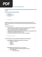 Microsoft Power Query For Excel - Release Notes: System Requirements Known Issues