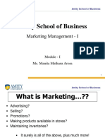 Amity School of Business: Marketing Management - I