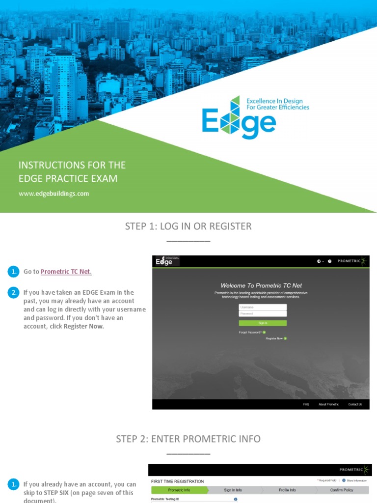 EDGE Practice Exam Registration Guide | PDF | Password | User (Computing)