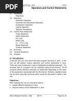 Unit 3 Operators and Control Statements: Structure