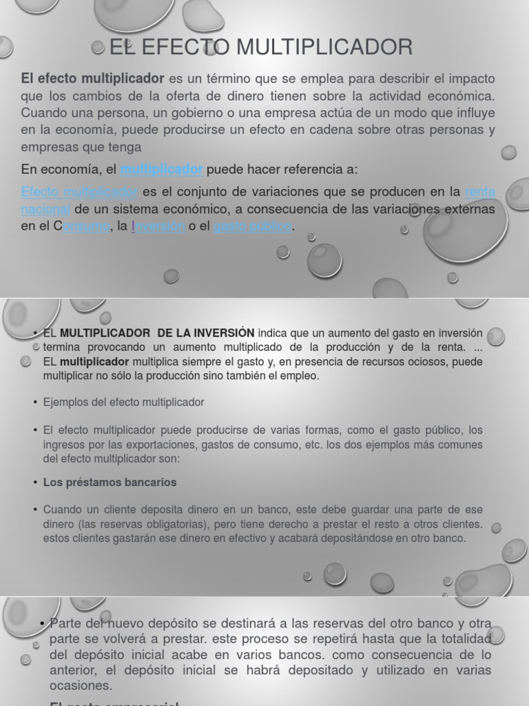 DIAPOSITIVAS El Efecto Multiplicador | PDF | La política fiscal | Economias