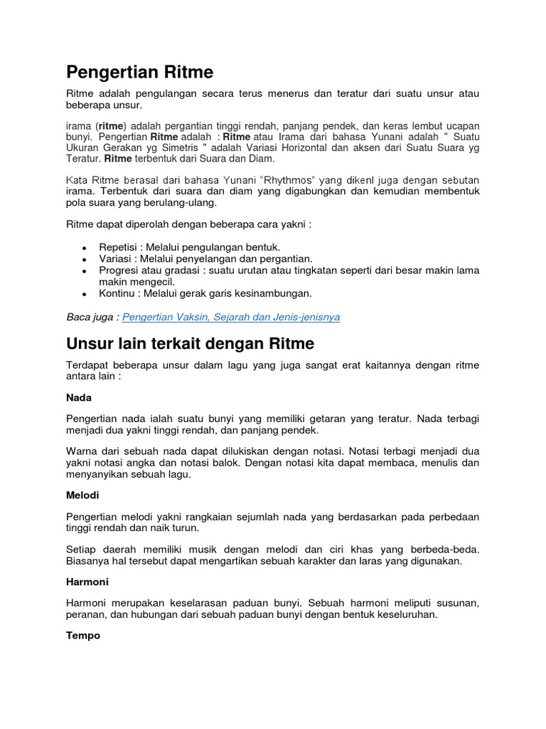 Pengertian dan Unsur Ritme dalam Musik | PDF