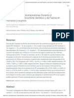 Adaptaciones Cardiorespiratorias Durante El Entrenamiento Concurrente Aeróbico y de Fuerza en Hombres y Mujeres PDF