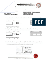 Resistencia de materiales 1: Ejercicios de tensión, compresión, cortante y deformación