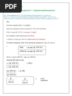 Assignment 1 Engineering Measurement Anandababu N PDF