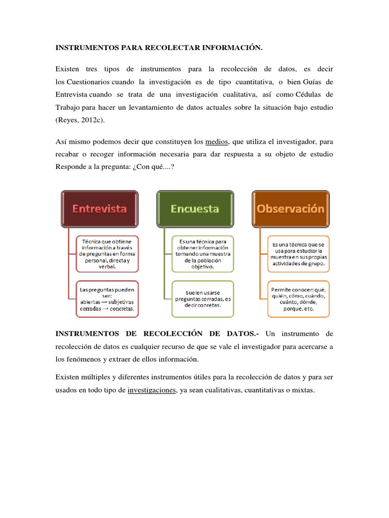 Instrumentos para Recolectar Información | PDF