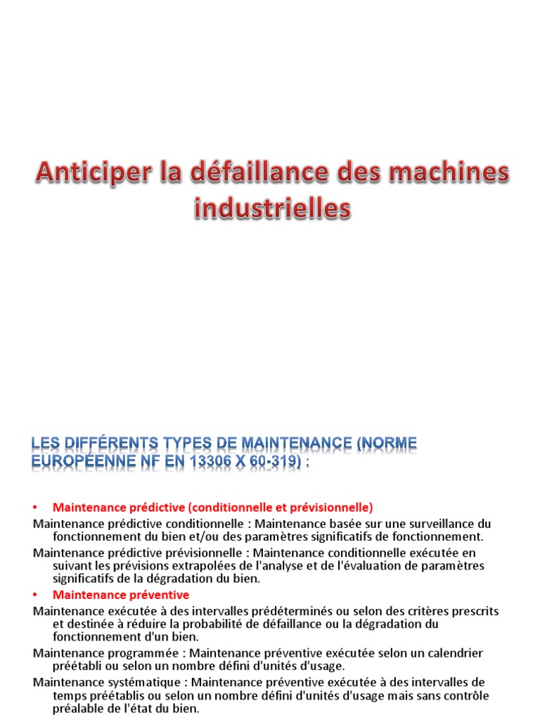 Types de maintenance : Prédictive et préventive | PDF