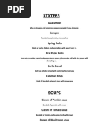 5 Course Table D'hote Menu | PDF