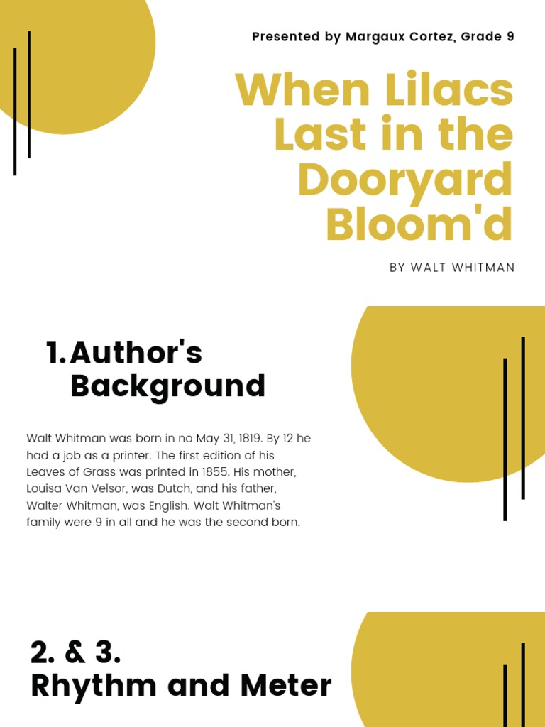 When Lilacs Last in The Dooryard Bloom'd PDF