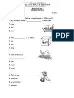 English Yr 1 July Exam Paper 1