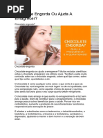 Chocolate Engorda Ou Ajuda a Emagrecer