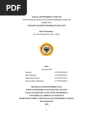 Makalah Pendidikan Inklusi Kelompok 3