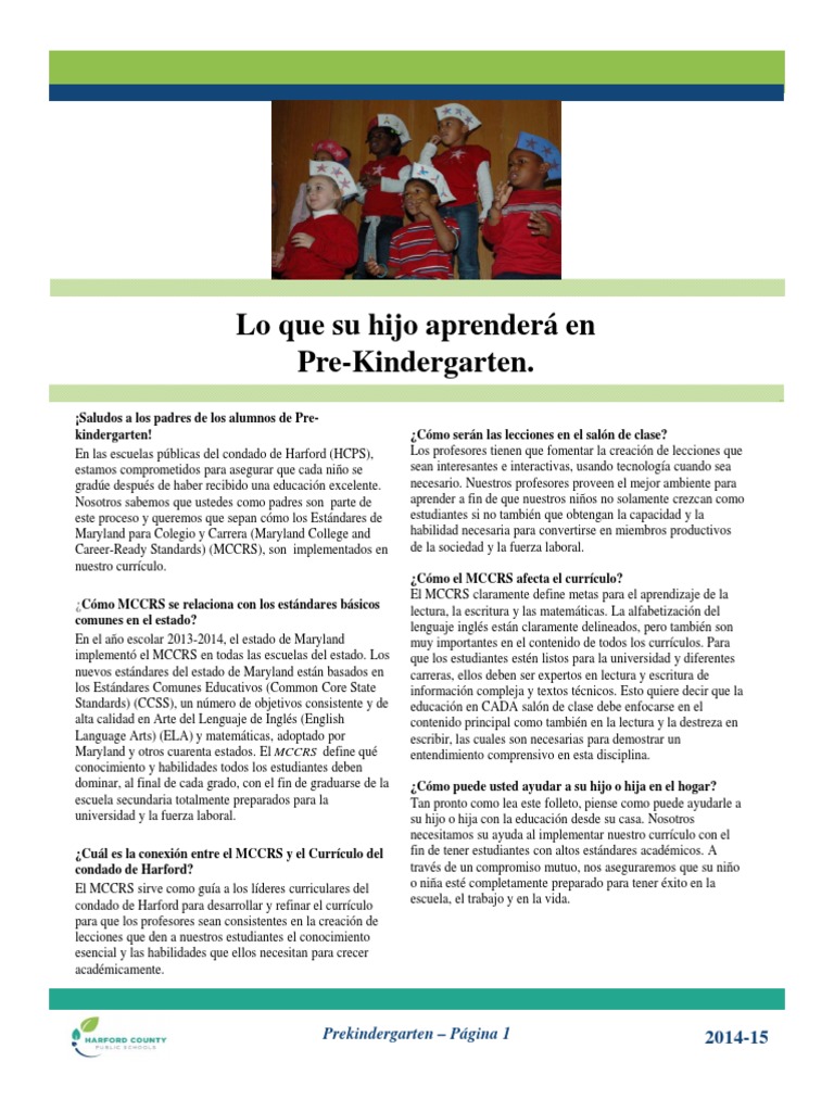 Aprendizajes Clave en Pre-Kindergarten | PDF | Educación de la primera ...