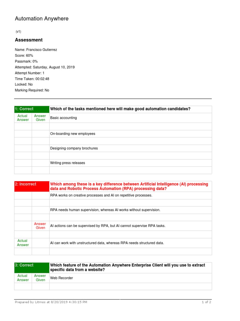 Automation Candidates and AI vs RPA | PDF | Computers