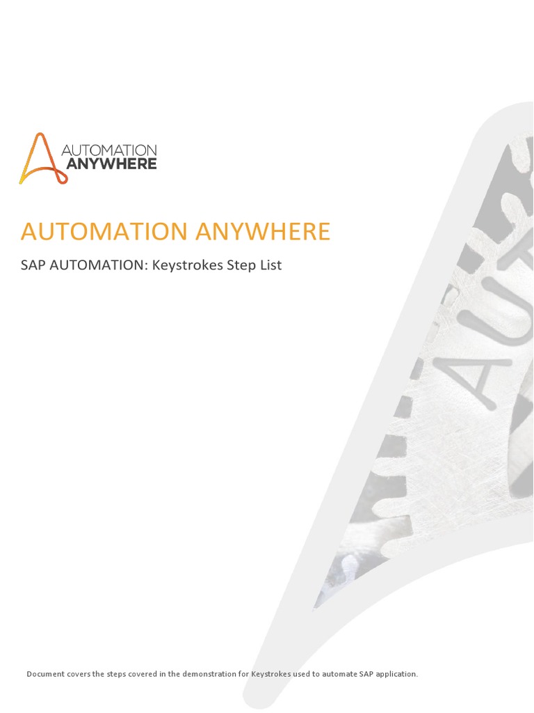 SAP Keystroke Automation Guide | PDF | Computer Keyboard | Computer ...
