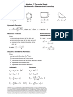 2009 Sol Formula Sheet Algebra2 PDF