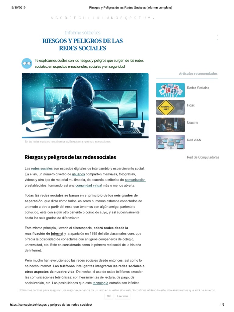 Riesgos y Peligros de Las Redes Sociales (Informe Completo) | PDF