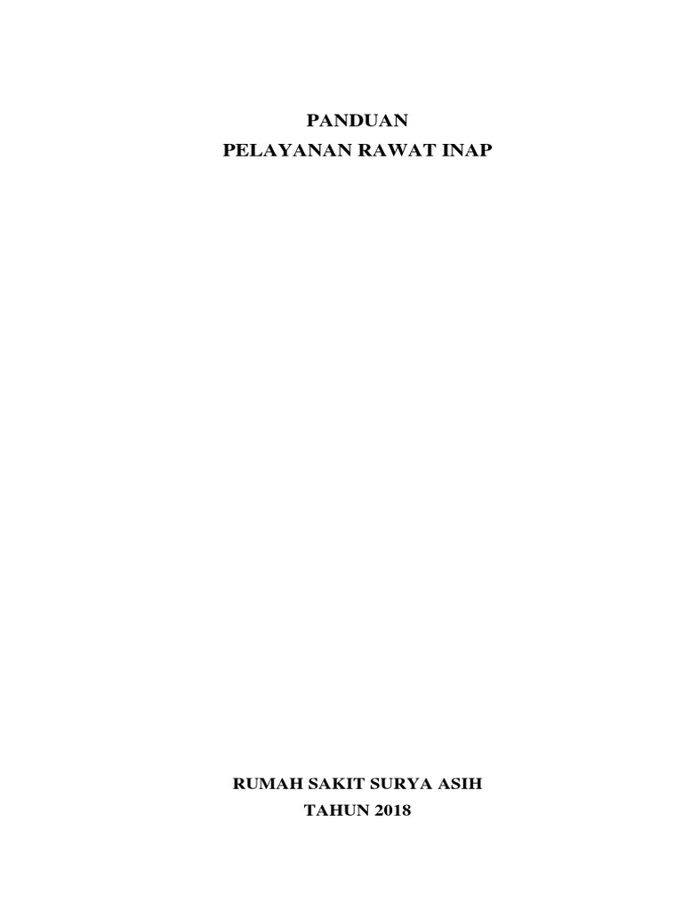 Panduan Pelayanan Rawat Inap RS Surya Asih | PDF | Pengembangan Diri ...