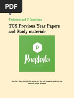 TCS Previous Year Papers and Study Materials: Technical and C Questions