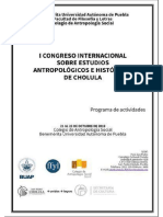 Programa Final I Congreso de Estudios Históricos y Antropológicos de Cholula