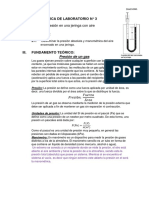 Práctica de Laboratorio #3 I. TITULO: Presión en Una Jeringa Con Aire II. Objetivo