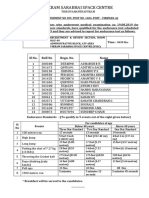 Vikram Sarabhai Space Centre: SL No. Roll No Regn. No. Name