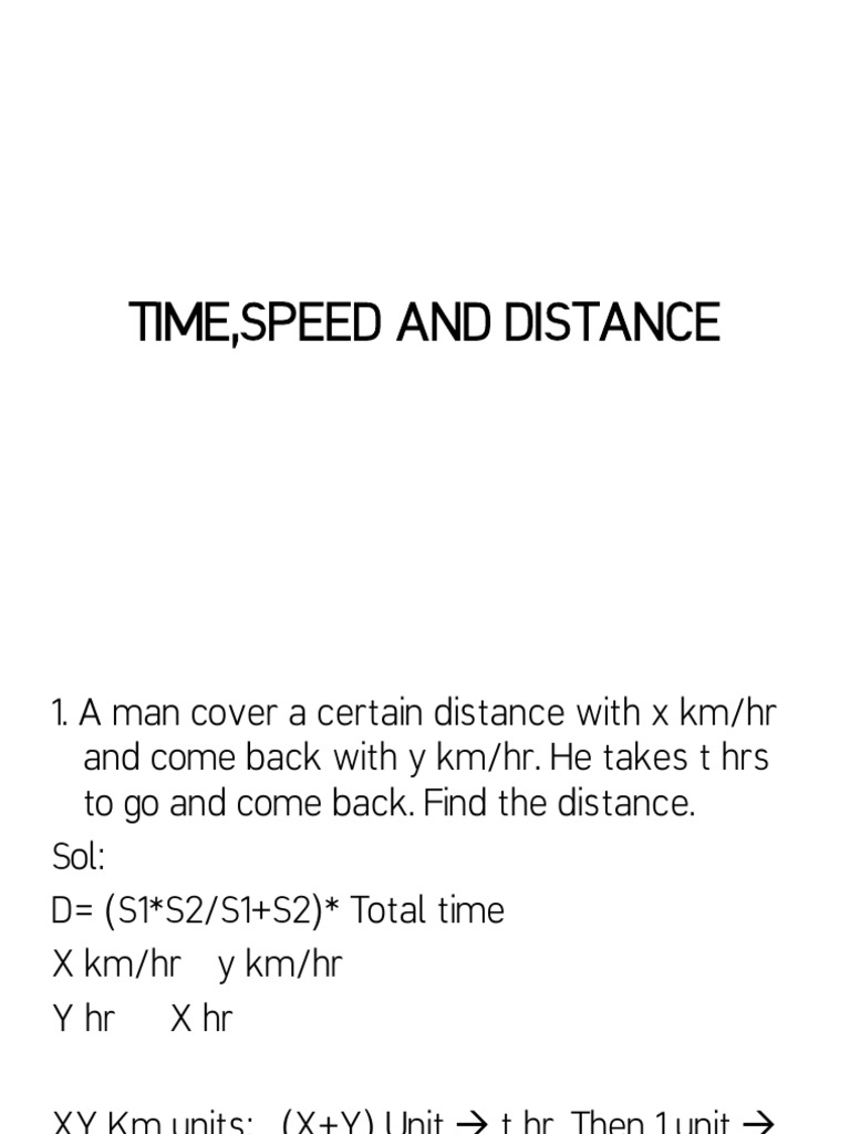 Time, Speed, and Distance Problems | PDF | Speed | Train