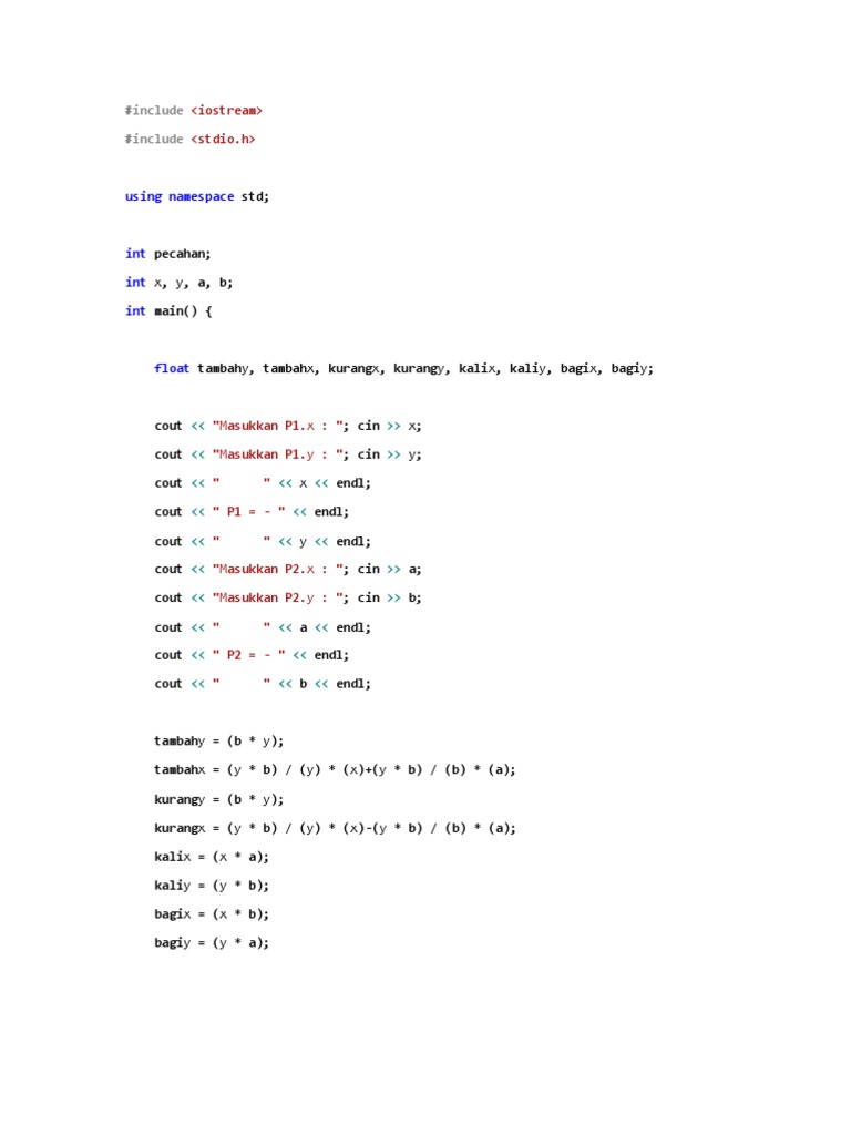 C++ Program for Fraction Operations | PDF