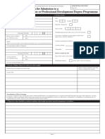 Post Graduate Application Form PDF