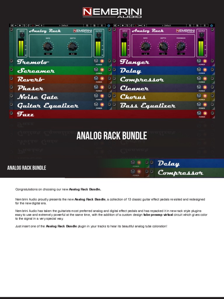 Analog Rack Bundle | PDF | Equalization (Audio) | Sound Production ...
