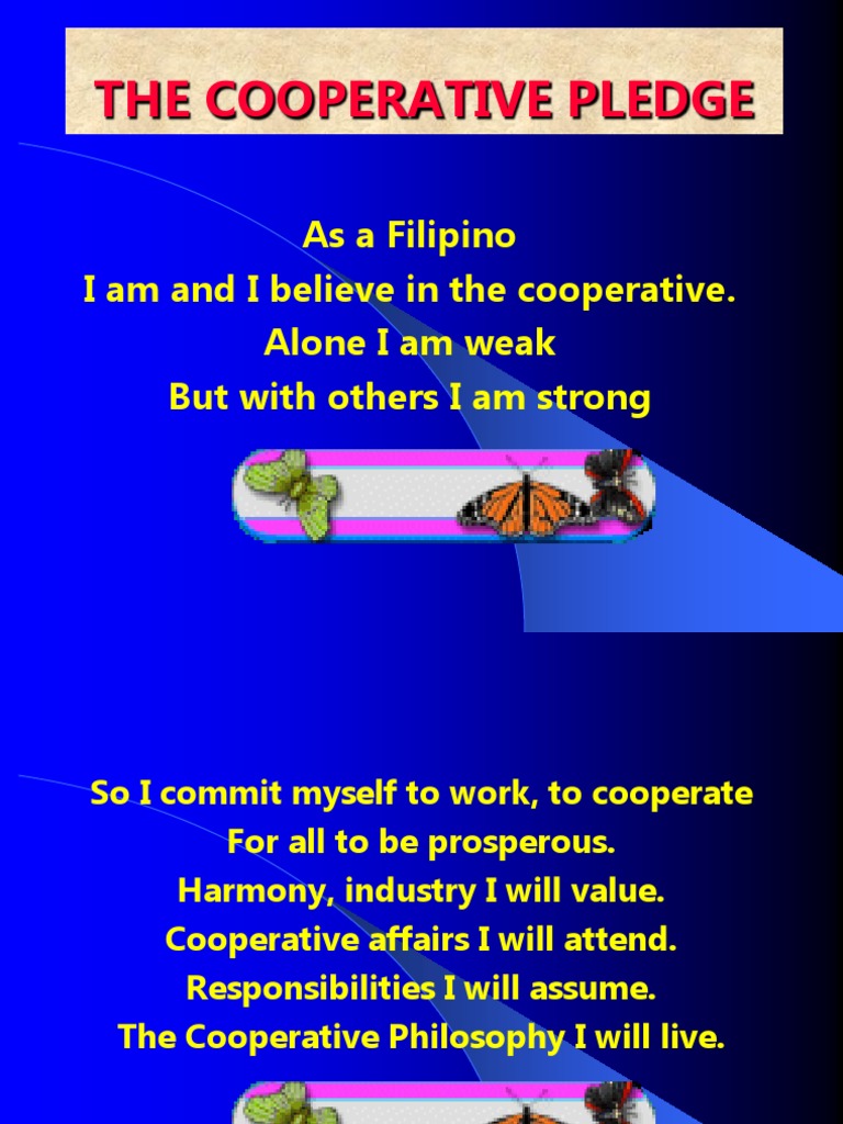Filipino Cooperative Pledge for Unity | PDF | Self-Improvement