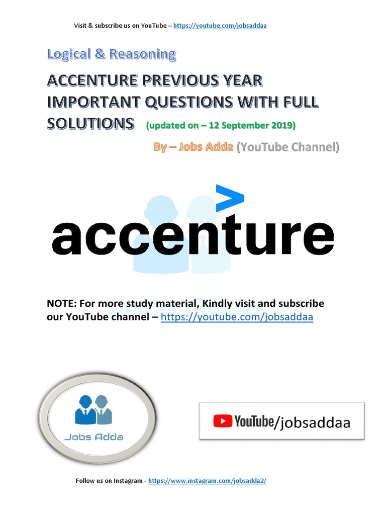 Accenture Logical & Reasoning Section | PDF | Teaching Mathematics | Nature