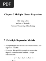 Chapter 3 Multiple Linear Regression: Ray-Bing Chen Institute of Statistics National University of Kaohsiung