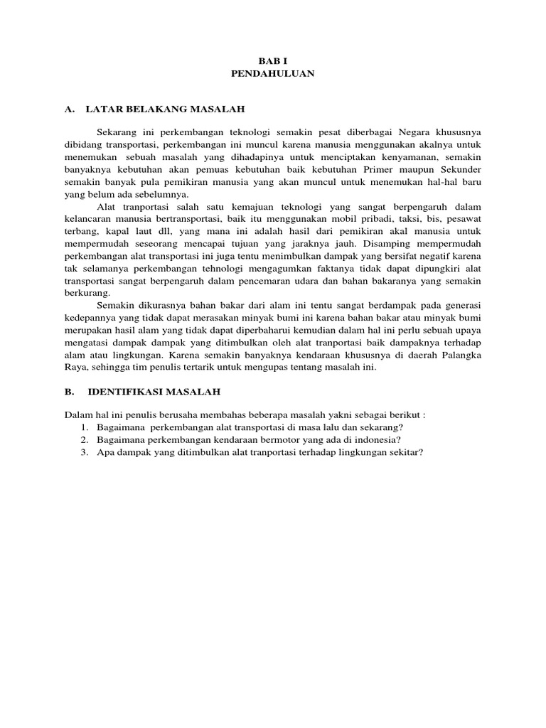 Makalah Perkembangan Alat Transportasi Final