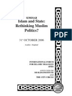 Islam and State: Rethinking Muslim Politics?: 31 OCTOBER 2006