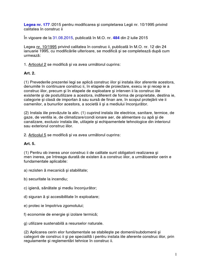 Legea NR 177 - 2015 PDF | PDF