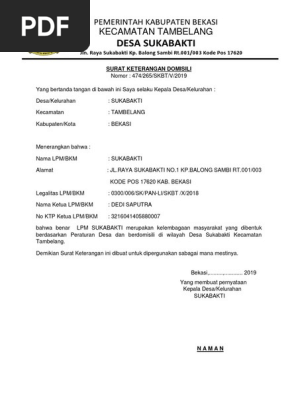 Surat Keterangan Domisili