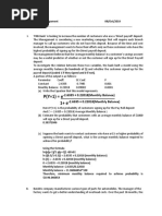 P (Y 1) e 1+ E: Business Analytics - Assignment