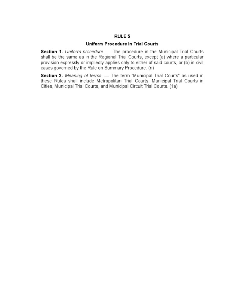 Rules of court rule 5 pdf