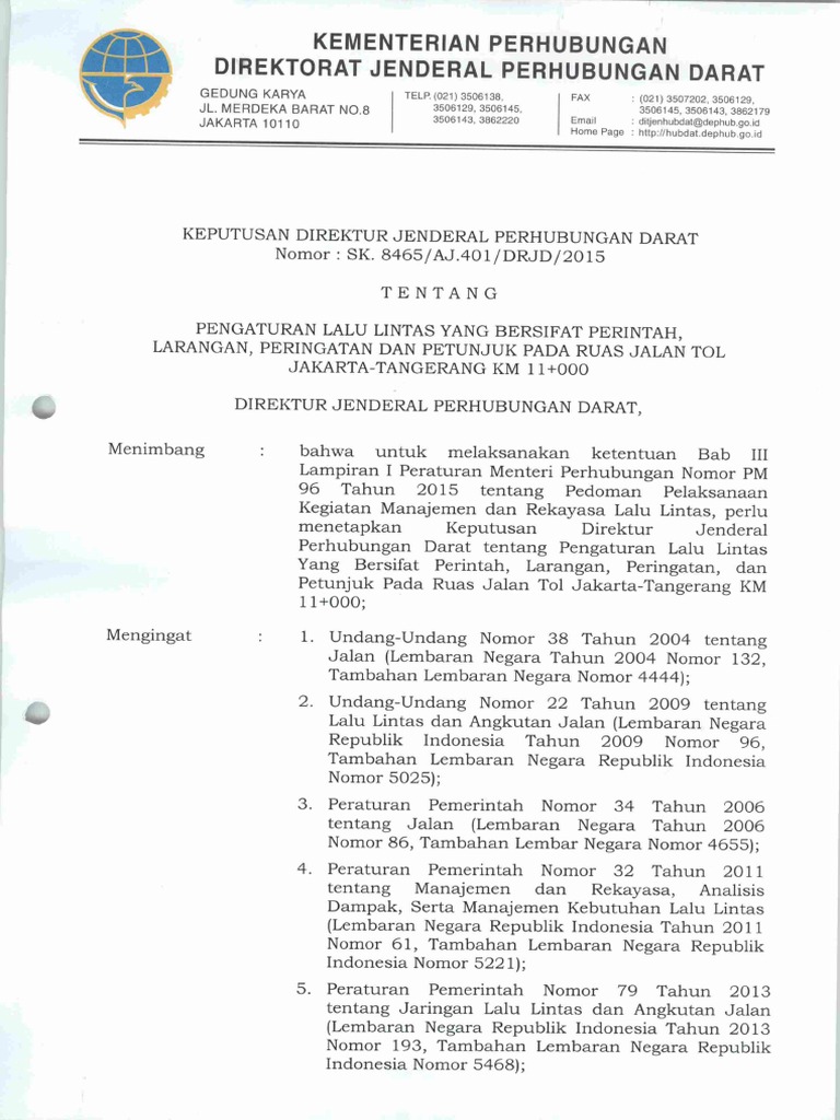 Peraturan Rambu - Rambu Jalan Tol | PDF
