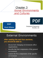 Organizational Environments and Cultures: MGMT Chuck Williams