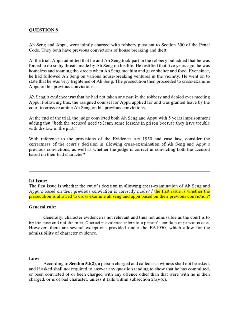 Evidence law pdf mens rea robbery