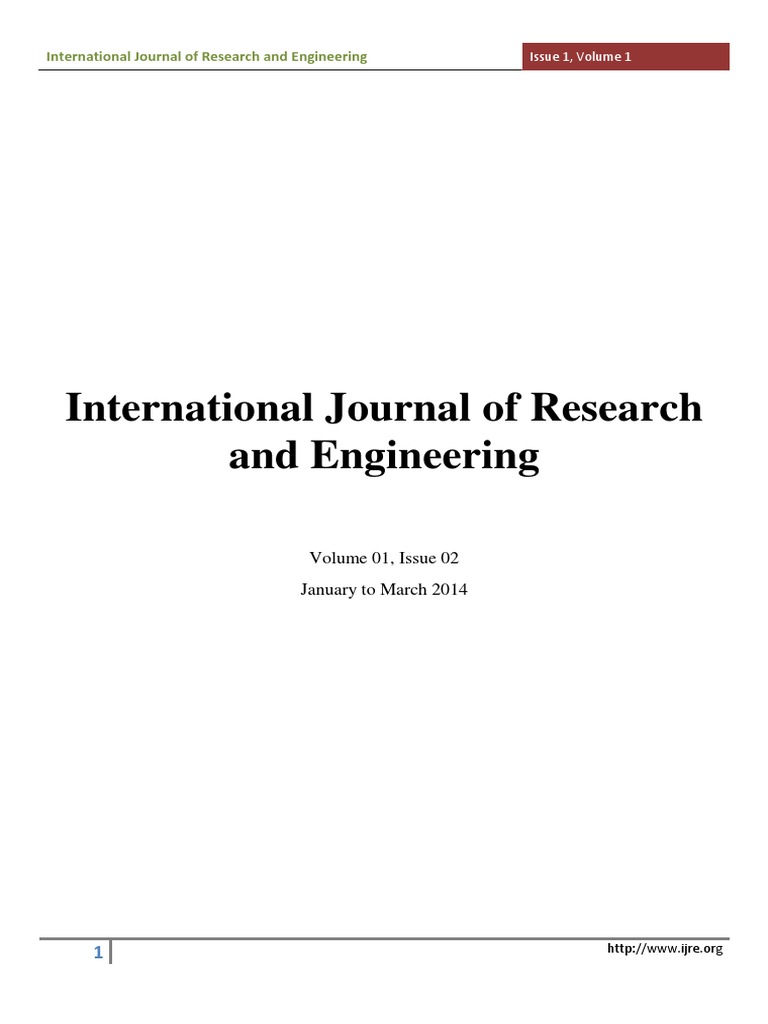 International Journal of Research and Engineering Volume1 Issue1 | PDF ...