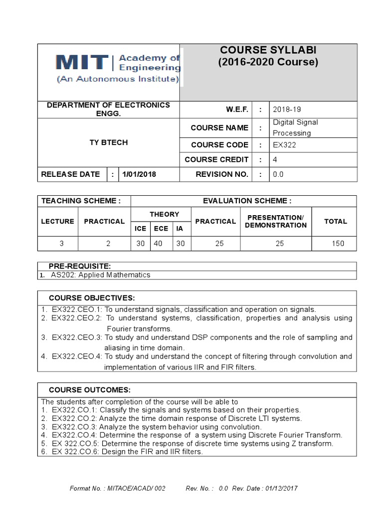 Course Syllabi (20162020 Course) Download Free PDF Discrete
